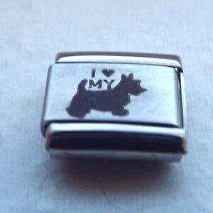 I heart My Scottish Terrier 9mm stainless steel italian charm bracelet link new